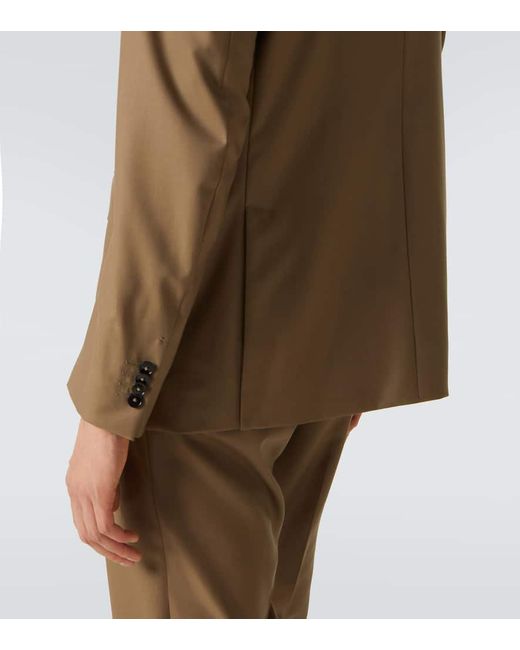 Zegna Natural Double-Breasted Wool Twill Suit for men