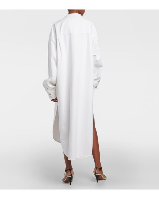 Khaite White Seffi Cotton Shirt Dress