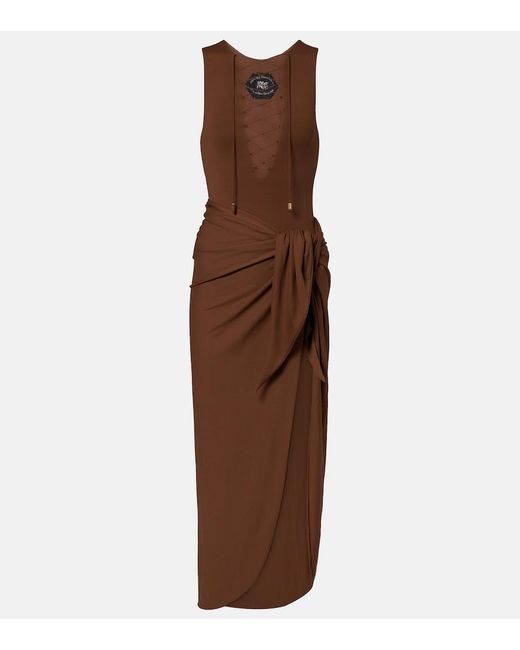 Taller Marmo Brown Swimsuit And Beach Cover-Up Set