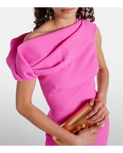 Robe longue Dara en crepe Safiyaa en coloris Pink