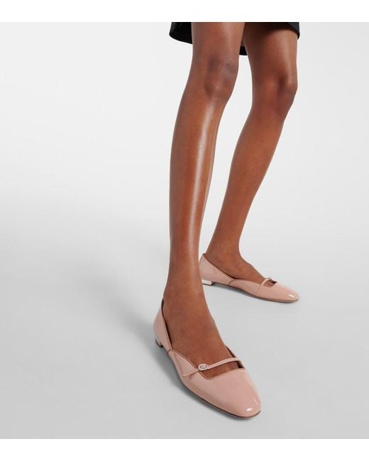 Aquazzura Pink Soul Sister Patent Leather Ballet Flats