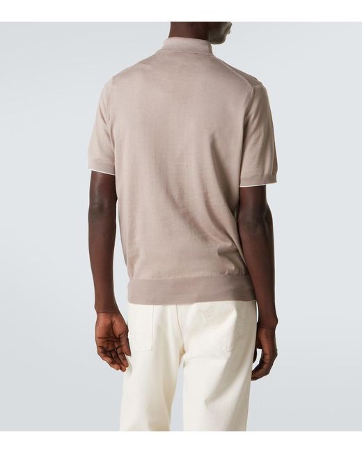 Brunello Cucinelli Natural Cotton Polo Shirt for men