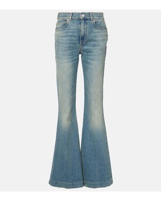 McQueen Blue Faded Flared Jeans