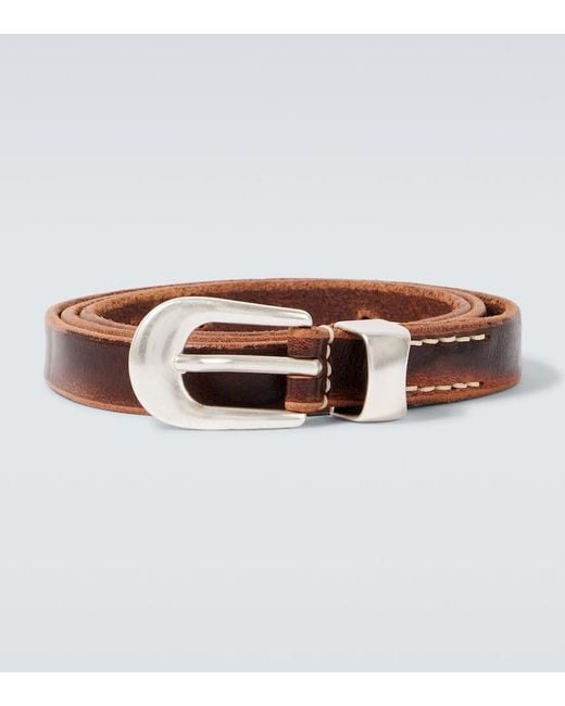 Our Legacy Brown Leather Belt for men