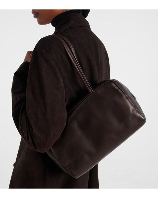 The Row Black Astra Leather Tote Bag