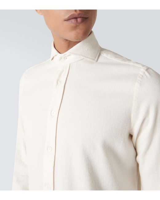 Lardini White Cotton Oxford Shirt for men