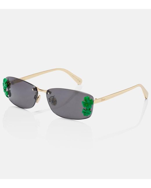 Dior Brown Dior Clover S1U Rectangular Sunglasses