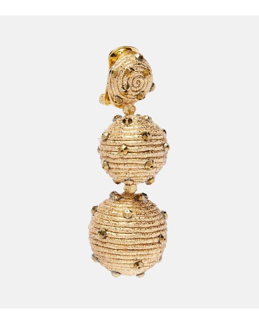 Oscar de la Renta Metallic Embellished Clip-On Earrings