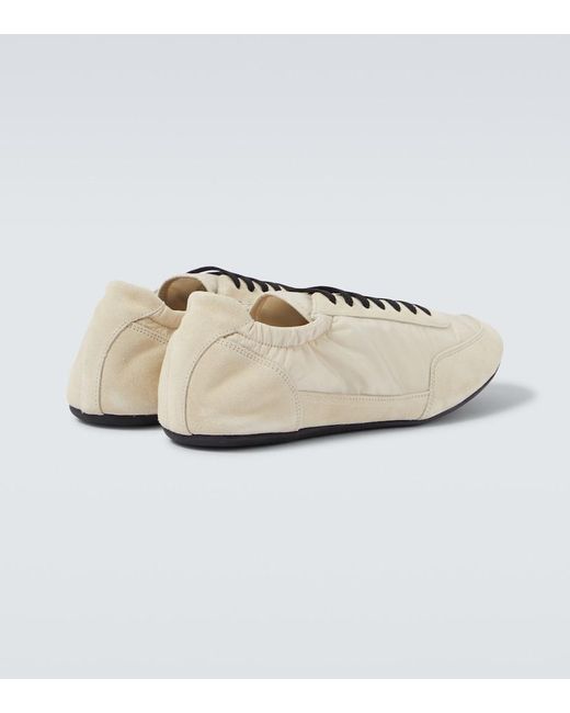 Prada White Collapse Re-Nylon And Suede Sneakers for men