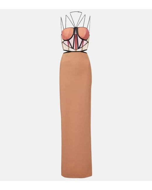 Nensi Dojaka White Leila Bustier Gown