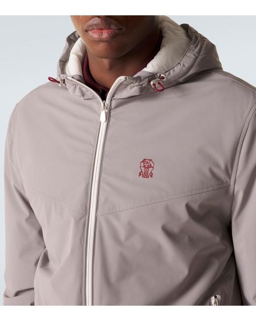 Brunello Cucinelli Purple Technical Puffer Jacket for men