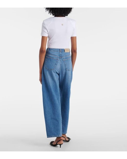 Givenchy Blue Cocoon High-Rise Barrel-Leg Jeans