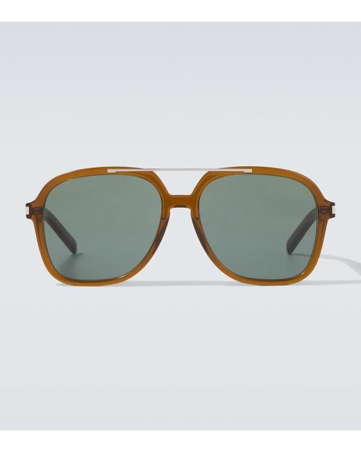 Saint Laurent Brown Sl 545 Aviator Sunglasses for men