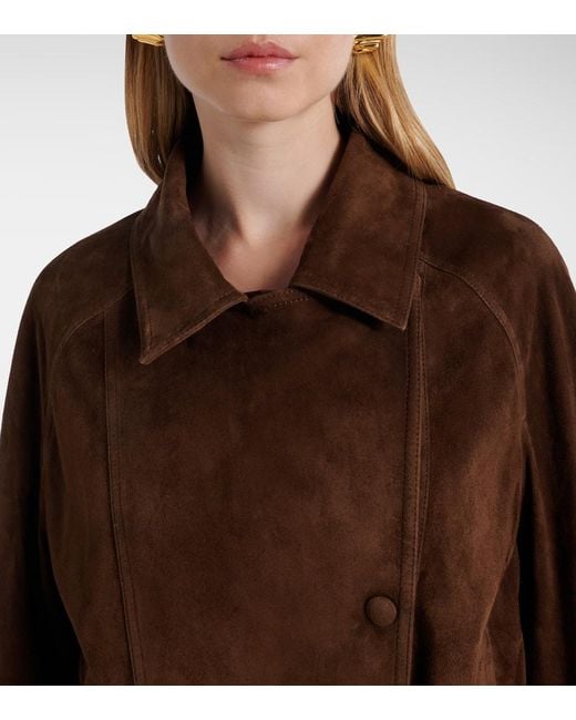 Nour Hammour Brown Buffy Suede Jacket