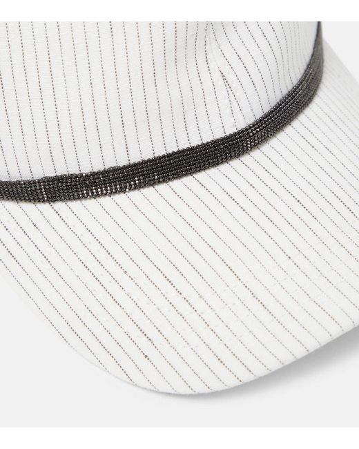Brunello Cucinelli White Linen And Cotton Baseball Cap