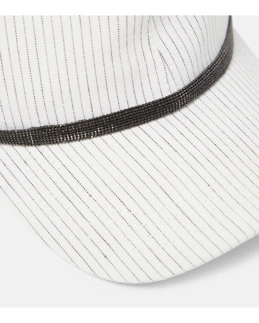 Brunello Cucinelli White Linen And Cotton Baseball Cap