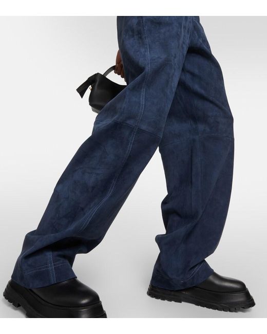 Stouls Blue Cassidy Wide-Leg Leather Pants