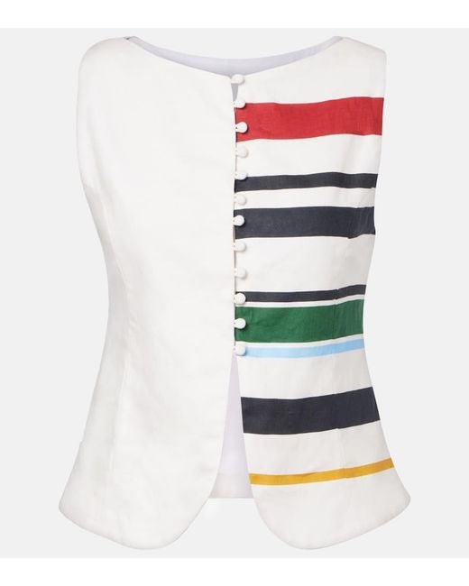 Cala De La Cruz White Top Genova Aus Leinen