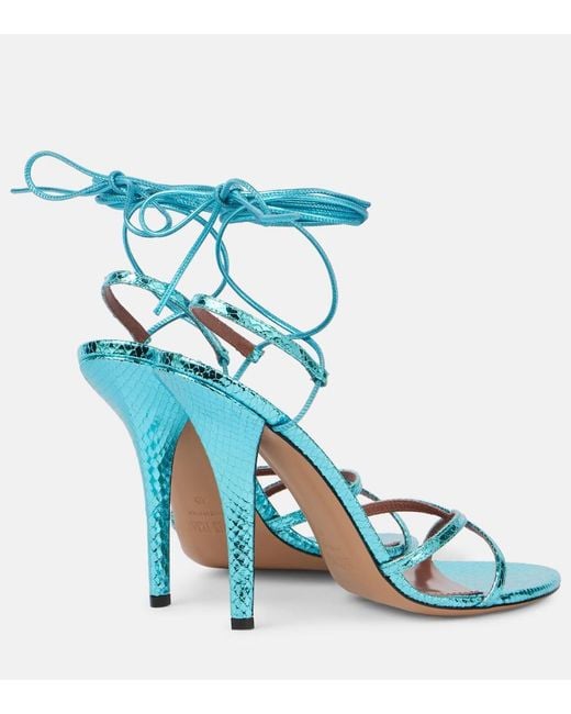 Paris Texas Blue Linda 105 Leather Sandals