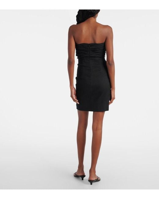 TOVE Black Dipti Linen And Cotton-Blend Minidress