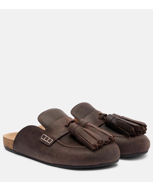 J.W. Anderson Brown Tassel Suede Mules