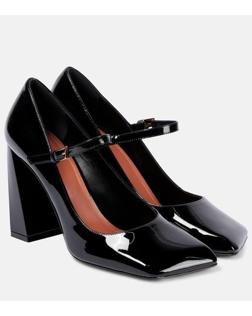 AMINA MUADDI Black Charlotte 95 Patent Leather Mary Jane Pumps
