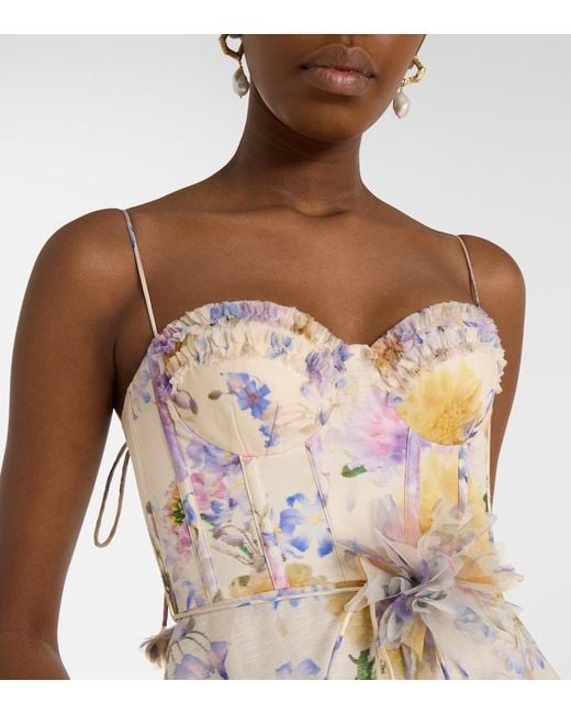 Zimmermann White Luna Ruffle Midi Dress