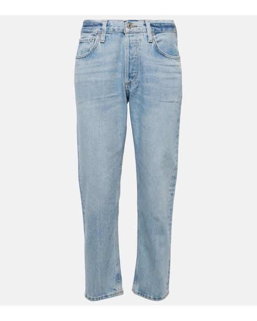 Citizens of Humanity Blue Low-Rise Straight Jeans Isla