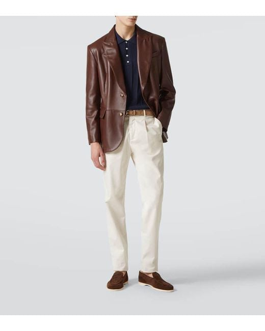 John Lobb Loafers Pace Aus Veloursleder in Brown für Herren