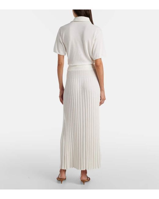 Christopher Esber White Sundial Shell Cotton-Blend Maxi Skirt