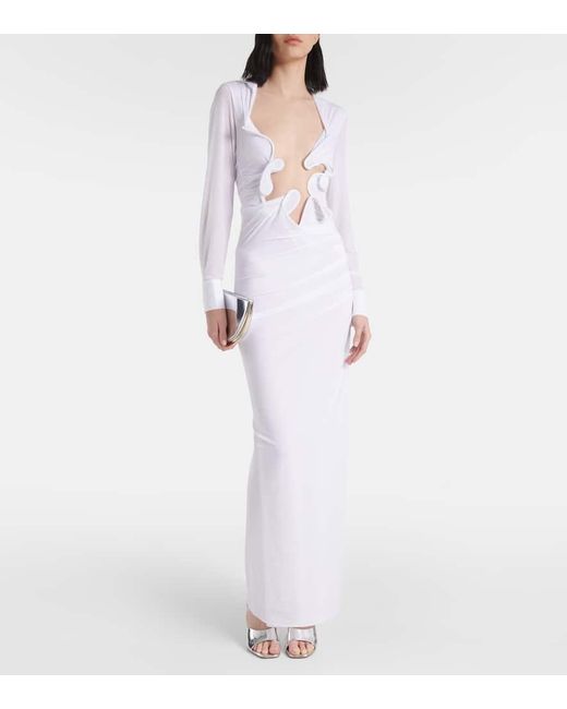 Vestido largo Venus Plunge de jersey Christopher Esber de color White