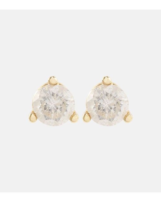 STONE AND STRAND White 14kt Gold Earrings With Diamonds