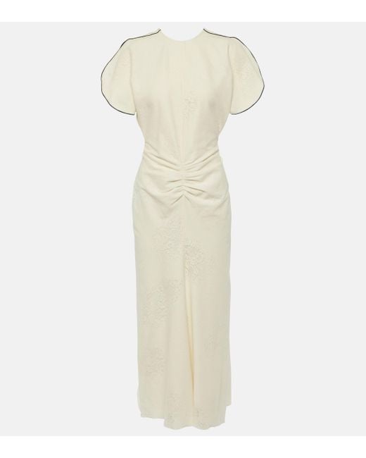 Robe midi en coton melange Victoria Beckham en coloris White