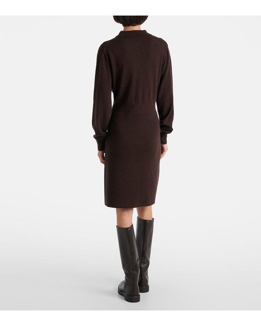 Jardin Des Orangers Brown Knitted Wool And Cashmere Polo Dress