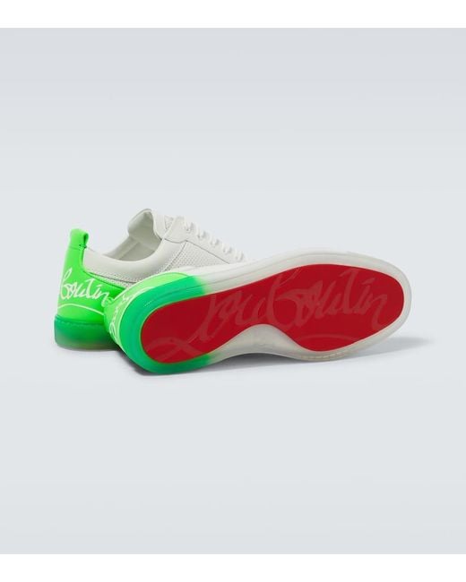 Christian Louboutin Green Louis Junior Spikes Sneakers for men