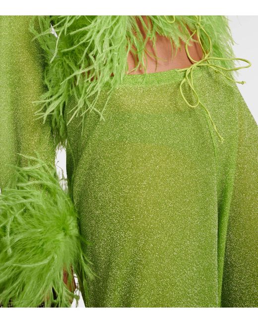 Pantalon Lumiere Plumage a plumes Oseree en coloris Green