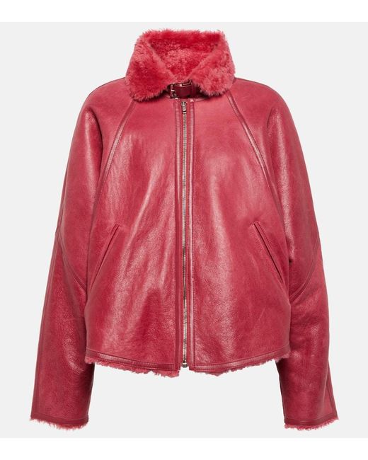 Giacca Acassy in shearling di Isabel Marant in Red