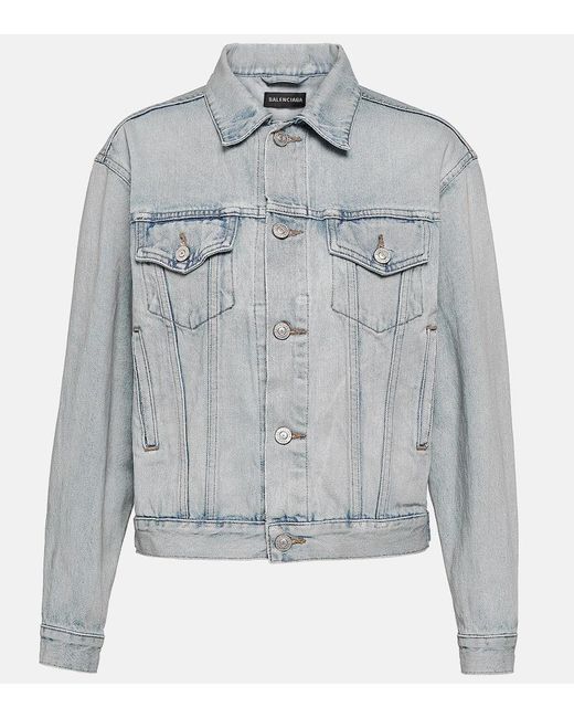 Giacca di jeans cropped di Balenciaga in Gray
