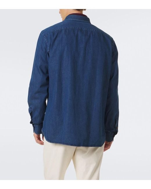 Rubinacci Blue Denim Shirt for men