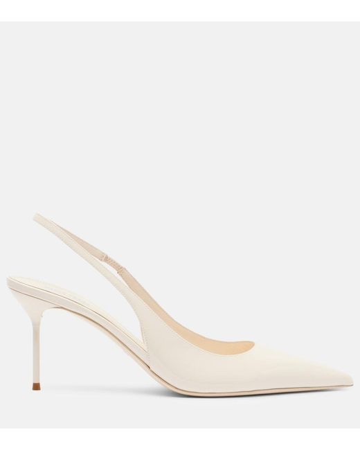 Paris Texas Natural Lidia 70 Leather Slingback Pumps