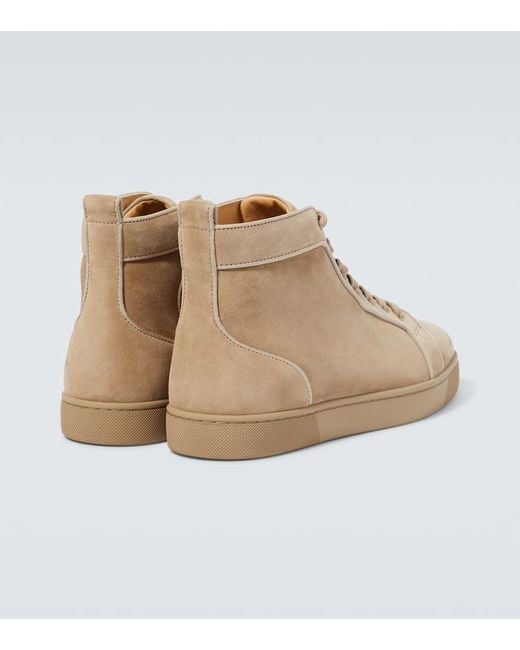 Christian Louboutin Natural Louis Suede High-Top Sneakers for men