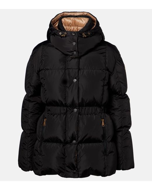 Moncler Black Agneux Belted Quilted Down Jacket