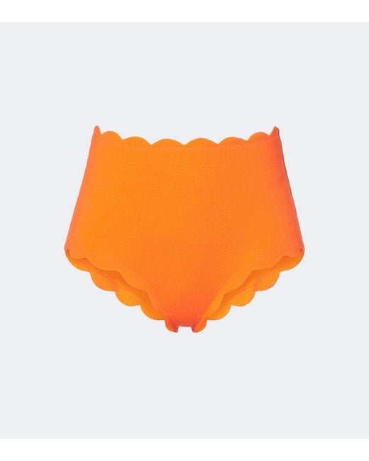 Marysia Swim Orange Santa Monica Scalloped Bikini Bottoms