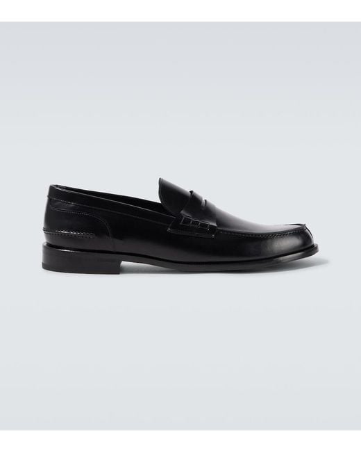 Brioni Black Leather Loafers for men