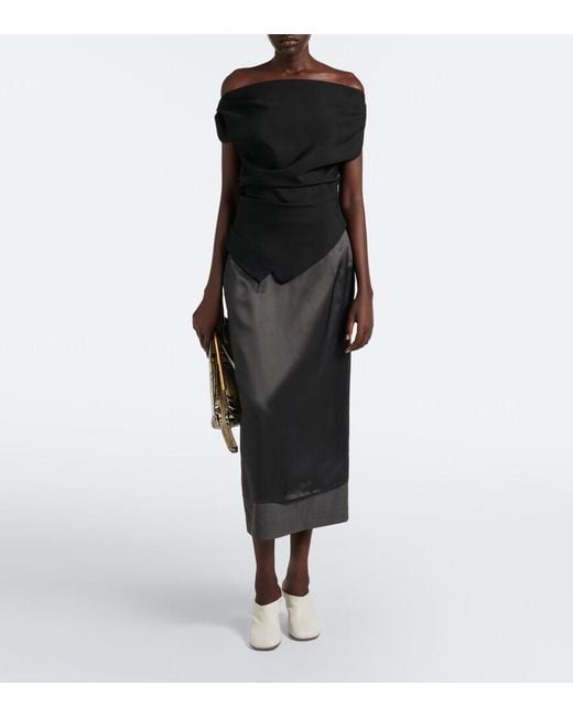 Rohe Black Draped Asymmetric Top