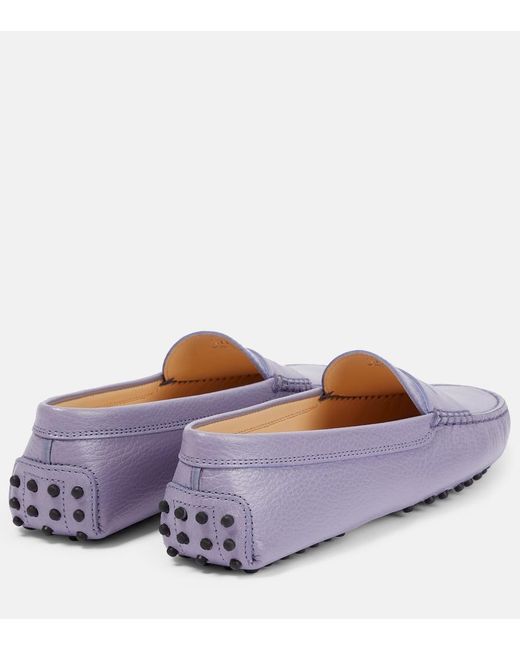 Tod's Purple Gommino Leather Loafers