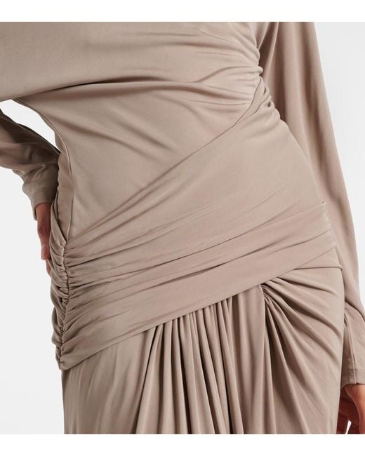 Christopher Esber Natural Vala Draped Jersey Maxi Dress