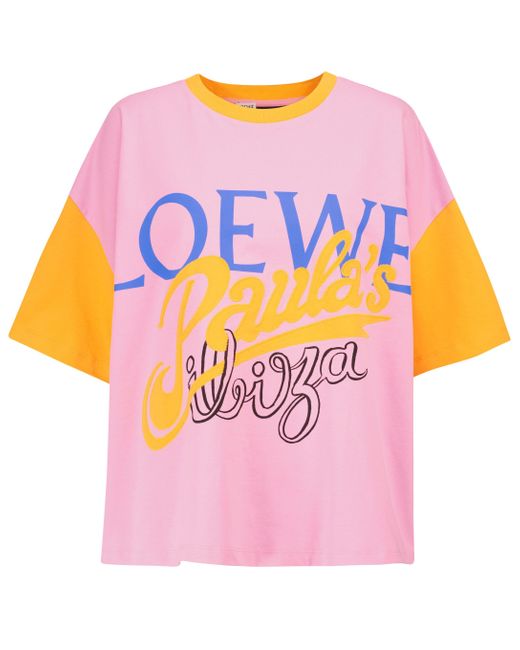 Loewe Pink Paula's Ibiza Logo Cotton T-shirt