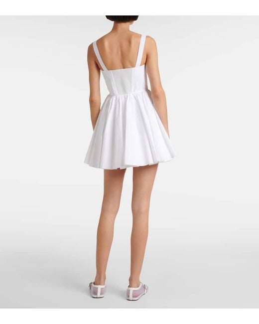 Alaïa White Cotton Poplin Skater Dress