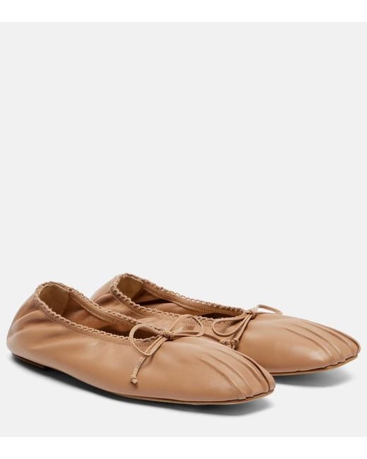 Magda Butrym Brown Leather Ballet Flats